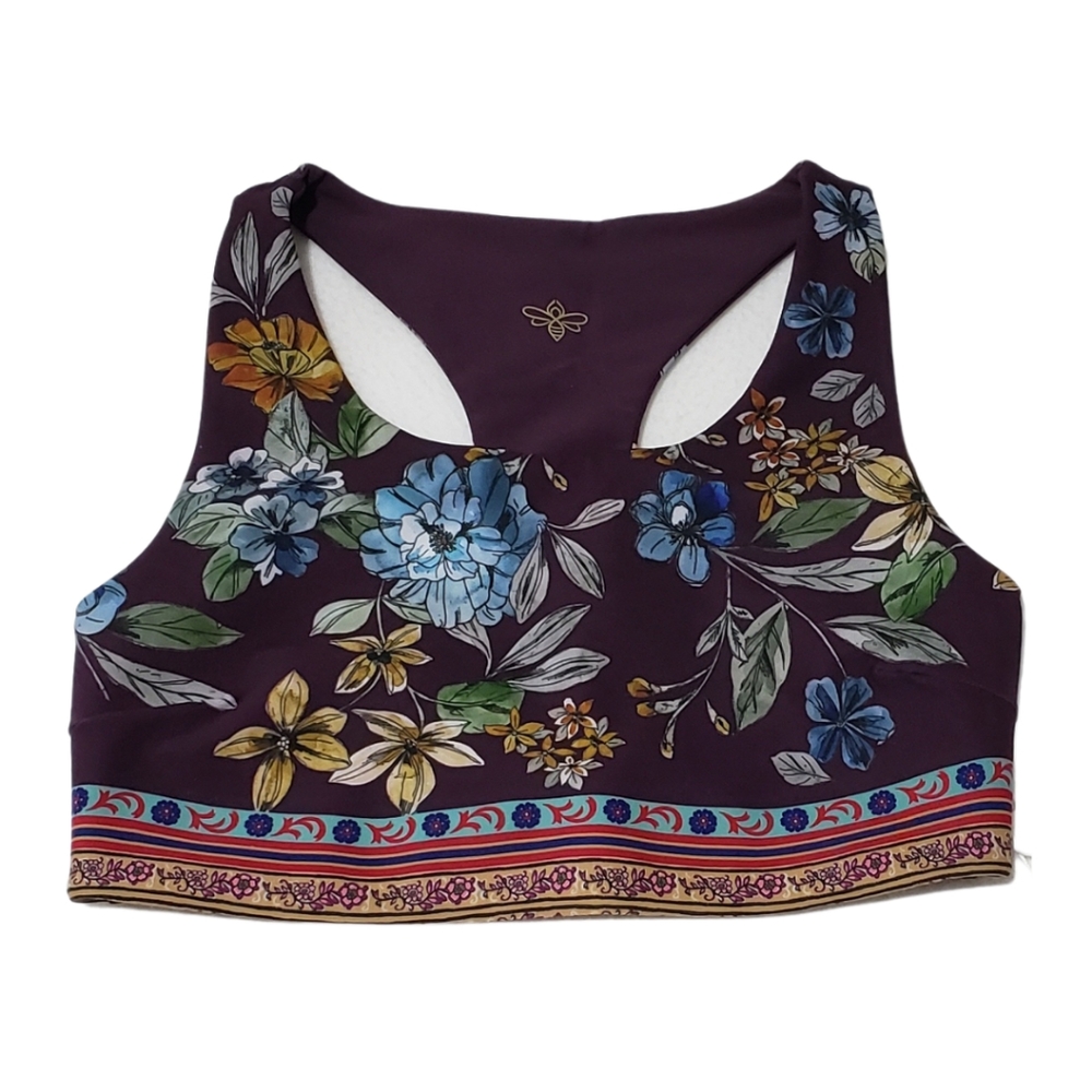 JOHNNY WAS Active Lexi Bee Active Racerback Sports Bra XS Purple NWT 💜💐
